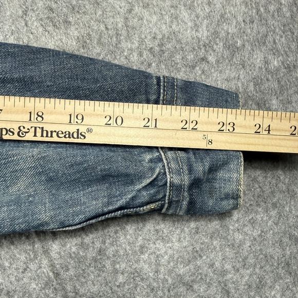 Vintage Lee 101-J Sanforized USA Union Made Denim Trucker Jacket 36 PATD-153438 - Picture 5 of 8